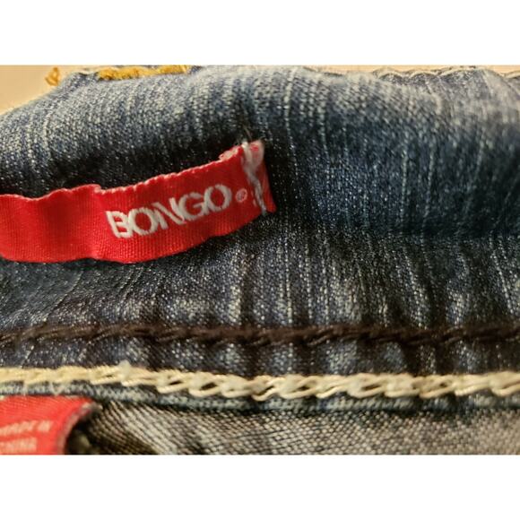 BONGO Plus Womens Medium Blue With White Thread Cuffed Hem Jean Shorts Plus 26W - Picture 5 of 8